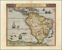 Map of South America from 1593