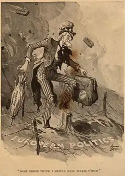 Cartoon promoting U.S. isolationism