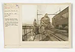Soldiers on guard duty on the railroad bridge which spans the Schuylkill river, Pennsylvania.