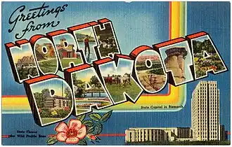 North Dakota post card