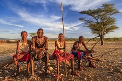 African warriors from Samburu tribe, central Kenya