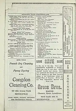 Page of Minnesota State Gazetteer and Business Directory, 1920.