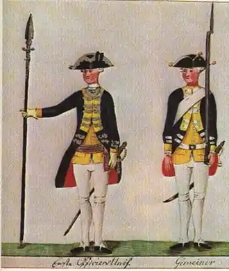 Traditional dress of 18th century Hessian military