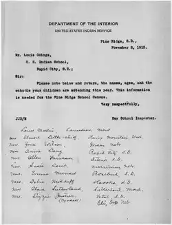 School letter South Dakota
