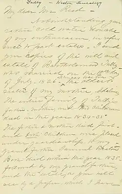 Letter part of a Probate case