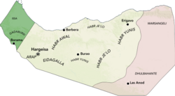 Map depicting Somaliland clan distribution