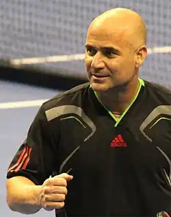 Andre Agassi at the Champions Shootout, Wells Fargo Center, Philadelphia
