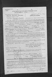 Initial application to the Superior Court of King County, Washington, of Walter Hanford Johnson for a delayed birth record