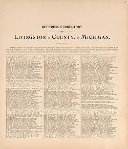 Standard atlas of Livingston County, Michigan - including a farmers' directory and a reference business directory, 1895.
