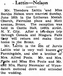 Marriage announcement - The Farmingdale Post, Farmingdale, New York 21 June 1929