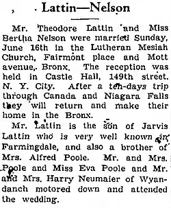 Marriage announcement - The Farmingdale Post, Farmingdale, New York 21 June 1929