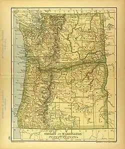 Map of Oregon and Washington
