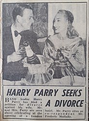 Newspaper announcement about a divorce scandal