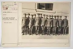 Group photo of Military staff at the U.S. School of Military Aeronautics, University of California, Berkeley. 1917.