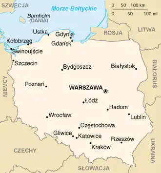 a modern day map of poland
