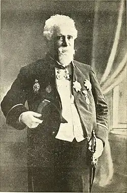 Photo of Sir Hiram Maxim on "Sprague's journal of Maine history"