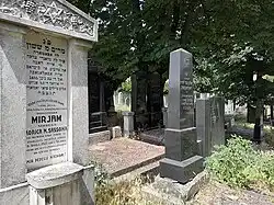 Tombstones of Mirjam Sasson and Joel Zannenberg. Zemun Cemetery, Serbia.