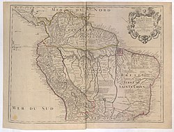 CARTE DE LA TERRE FERME DU PEROU, DU BRESIL ET DU PAYS DE S AMAZONES - Guillaume de L'Isle, 1703-1708