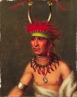 Charles Bird King - Monchousia (White Plume), Kansa