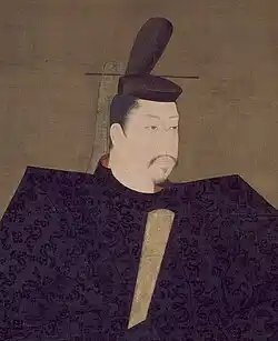 Portrait of 'Shogun Minamoto Yoritomo, Hanging scroll; color on silk. Owned by Jingo-ji temple in Kyoto