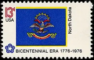 North Dakota Bicentennial 13c US postage stamp 1976