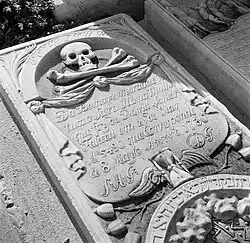 Gravestone of Sara Hanna Senior. Jewish Cemetery of Curacao.