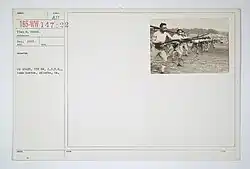 Drills - Infantry - Bayonet - On guard, 5th Battalion, C.O.T.S., Camp Gordon, Atlanta, Georgia. 1917-1918.