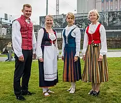 Finns in national costumes.