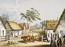 Klemsic (Klemzig), by George French Angas. Painted in 1846. Original held at the NGA