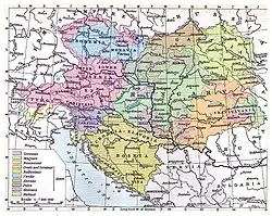 Image of the map of Austro-Hungarian Empire, 1890