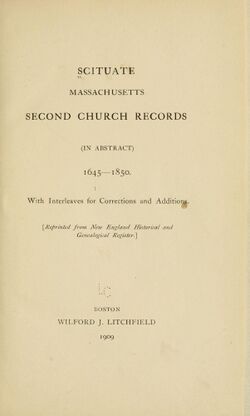 Massachusetts church records.