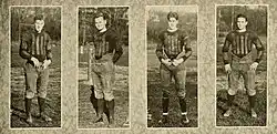 Four players from Ohio University football team on Athena, 1926.