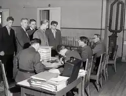 Call-up at the People's house in Tammisaari. September 1950.