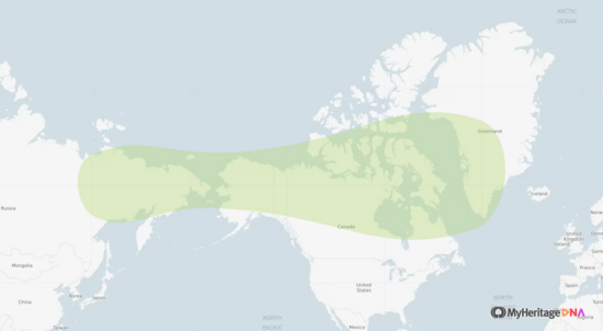 Inuit ethnicity map (MyHeritage)