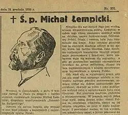 The obituary of Michal Lempicki