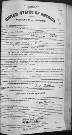 Petition for Naturalization of Luigia Mattei