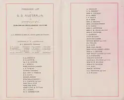 SS Australia Passenger List for Honolulu