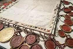 Marriage contract between Princess Anna of Denmark and James VI of Scotland, 1589