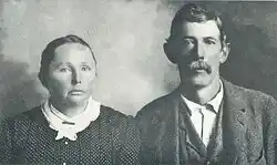 Photo of Fannie and Ben Dudley on their wedding day, from the book "Dudley Farm : A History of Florida Farm Life", 1877