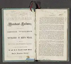 Page of Crofutt's Salt Lake City directory, 1885