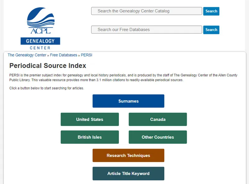 How To Use PERSI (Periodical Source Index) For Genealogy Research ...