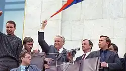 Picture of Boris Yeltsin in 22 August 1991