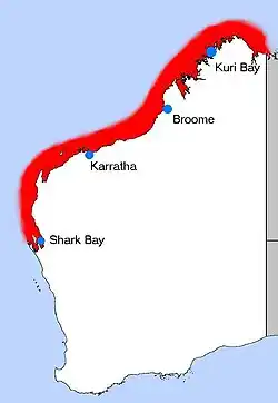 Western Australian pearling areas