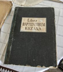 Typical register of baptismal records found in a local Slovene Catholic church. Note the title is in Latin
