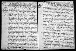 Marriage certificate of Alfred de Vigny and Jeanne Bunbury in Pau.