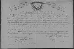 Military commission of John Sesnon as Sergeant in Company E, 30th Missouri Infantry, August 23, 1864.