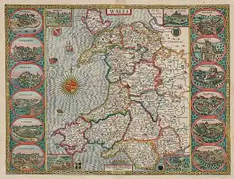 Map of Wales, 1610