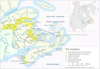 Present-day Acadian communities