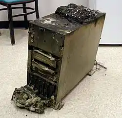 Destroyed computer - the reason for cloud computing and data backup