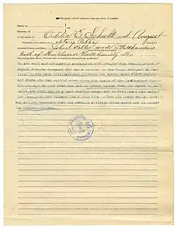 Approved Pension File for Orditia Schulte, Widow of Private August Schulte, Company H, 16th Illinois Infantry Regiment.